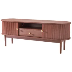 VEVOR TV Stand, Mid Century Modern Entertainment Center for TVs up to 58 in, 350 lbs Load Capacity, TV Media Console Table with Drawer, Open Storage Shelves & Rolling Door for Living Room, Bedroom