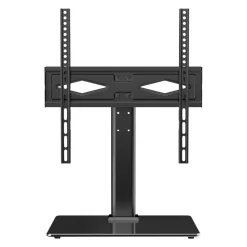 VEVOR TV Stand Mount, Swivel Universal TV Stand for 32 to 55 inch TVs, Height Adjustable Portable Floor TV Stand with Tempered Glass Base for Bedroom, Living Room