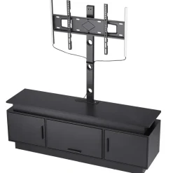 VEVOR 52" TV Stand with Mount for up to 75 in TVs, Entertainment Center with Power Outlet & LED Lights, Height Adjustable TV Console with Mount with 3 Tiers Storage Cabinets for Bedroom, Living Room