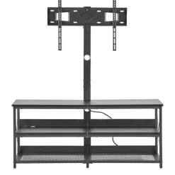 VEVOR TV Stand with Mount, 47.2 Inch, TV Stand Console with Power Outlet, for 32-75 Inch TVs, Height Adjustable Swivel Entertainment Center with Open Storage Shelf, for Living Room Bedroom, Black
