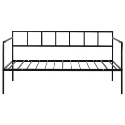 VEVOR Twin Daybed Metal Twin Size Day Bed Frame with Under-Bed Storage, for Living Room Bedroom Guest Room, Space Saving, Heavy-Duty Metal Sofa Bed Support, Easy Assembly, Without Trundle, Black