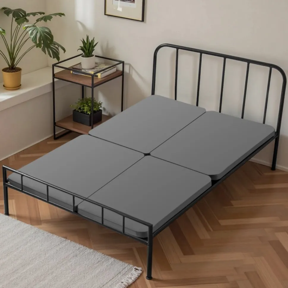 VEVOR Twin Size Bunkie Board, 1.5 in Bed Board Slats with 200D Oxford Cloth, Wooden Mattress Support for Twin Size Bed, Easy Assembly Support under Mattress, 2 Piece, Gray