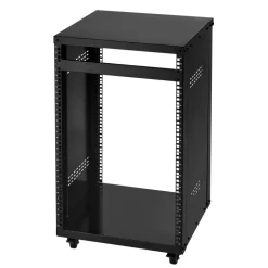 VEVOR 16U AV Rack, 200 lbs Max Capacity, Home Recording Studio Rack with Lockable Caster Wheels, Open Frame Server Cabinet, Special Vent Design, for 19-Inch Audio Video Musical & IT Equipment Mounting