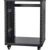 VEVOR 12U AV Rack Stand, 300 lbs Capacity, Network Stereo Recording Studio Rack with Lockable Caster Wheels Round & Square Holes, Special Vents for 19" Audio Video Musical & IT Equipment Mounting