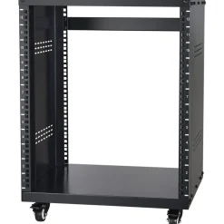 VEVOR 12U AV Rack Stand, 300 lbs Capacity, Network Stereo Recording Studio Rack with Lockable Caster Wheels Round & Square Holes, Special Vents for 19" Audio Video Musical & IT Equipment Mounting