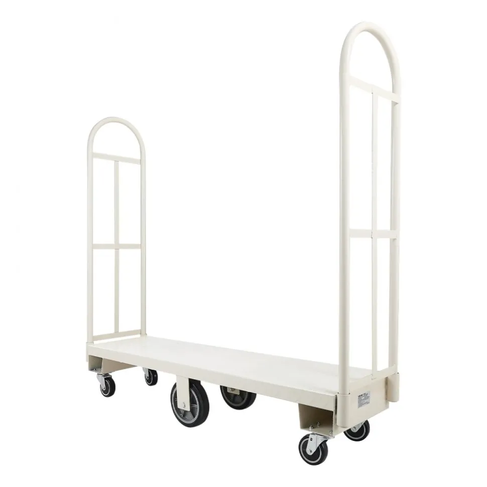 VEVOR U-Boat Platform Truck Dolly, 2000 lbs Load Capacity, Heavy Duty Steel Utility Cart, Industrial Hand Push Truck with Six Wheels and Dual Detachable Handles, for Warehouse, 60 x 16.1 x 59.5 in