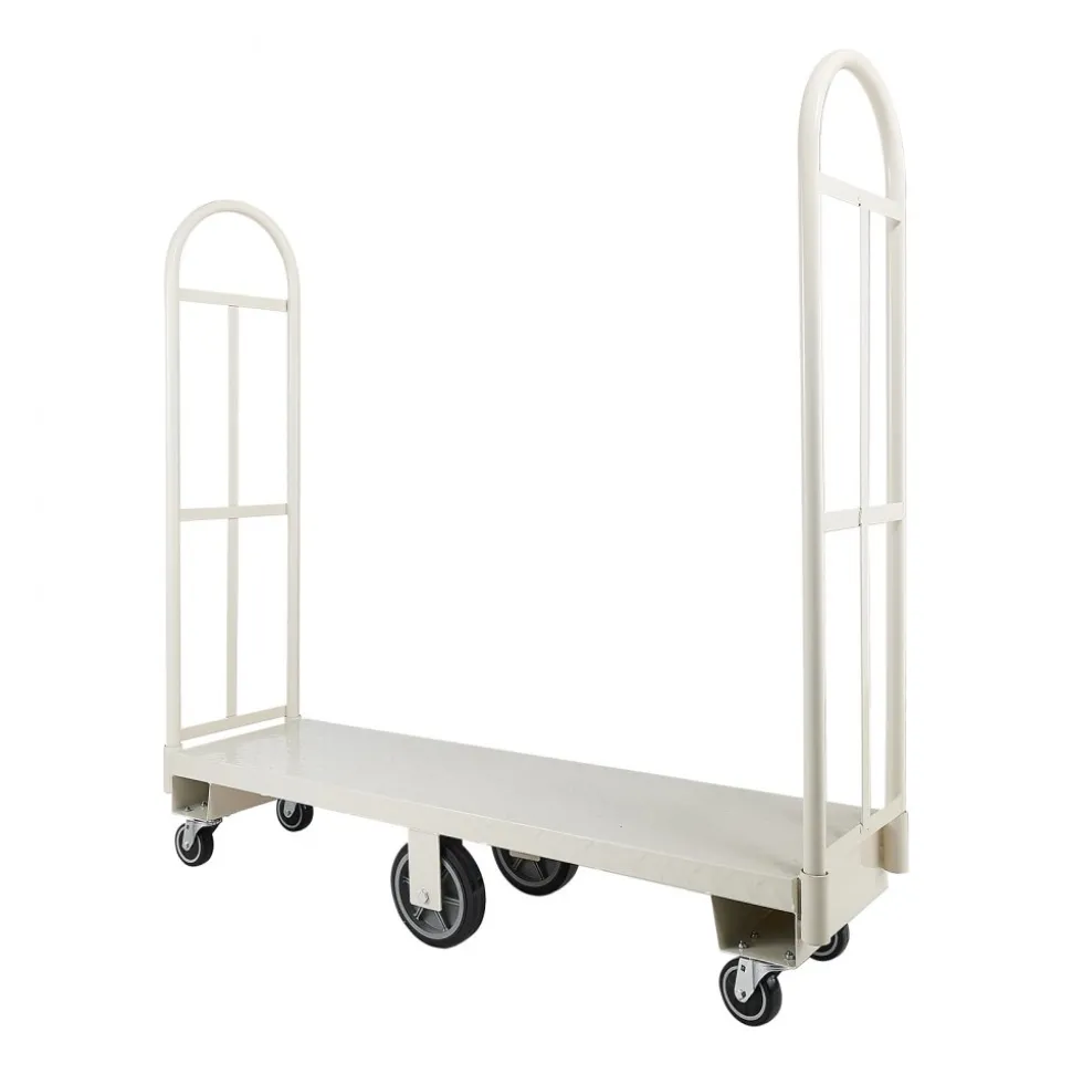 VEVOR U-Boat Platform Truck Dolly, 2000 lbs Load Capacity, Heavy Duty Steel Utility Cart, Industrial Hand Push Truck with Six Wheels and Dual Detachable Handles, for Warehouse, 60 x 16.1 x 59.5 in