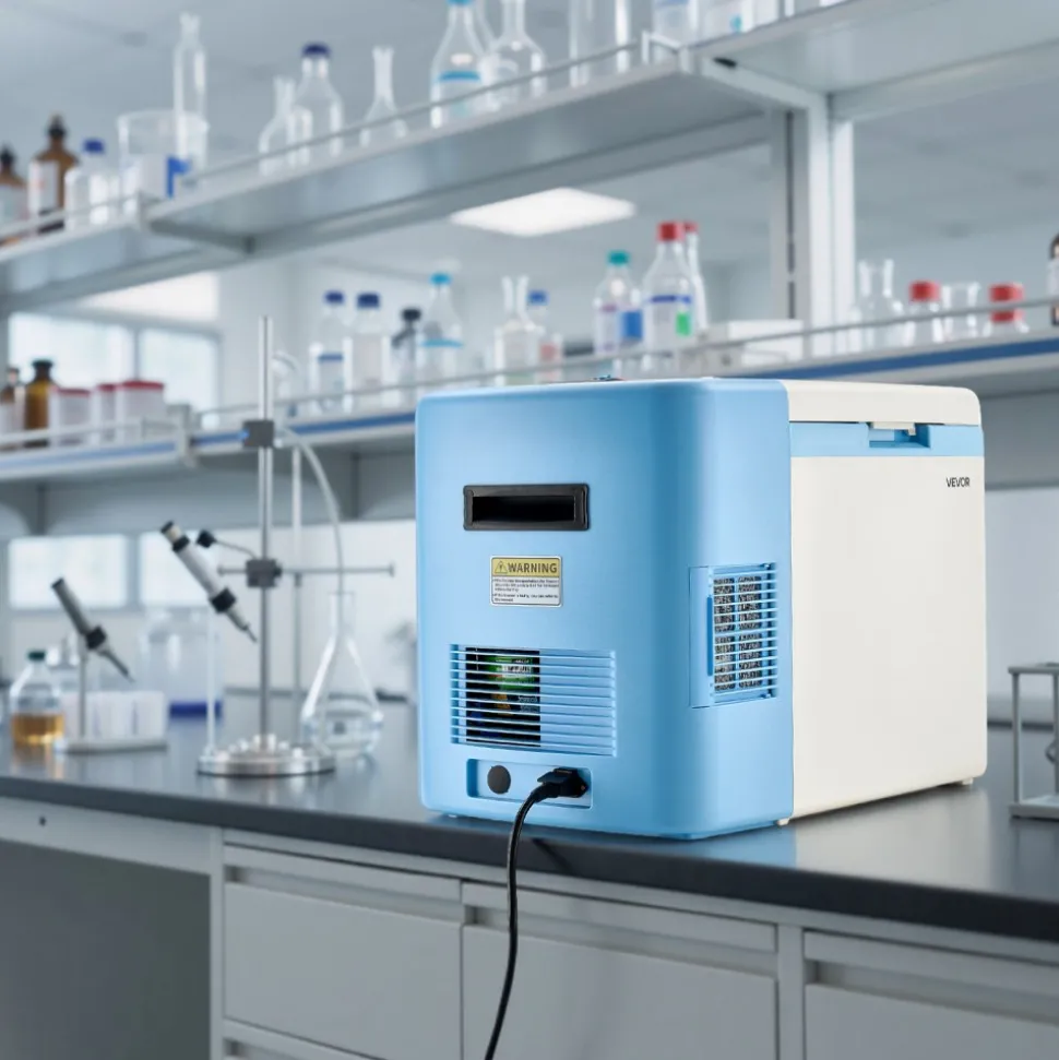 VEVOR Ultra Low Temperature Freezer, 25 L, −40 ℉ to −123 ℉ Adjustable Temp Range, with Digital Display, 304 Stainless Steel Liner, Portable Low Temperature Lab Freezer for Laboratory Samples Storage