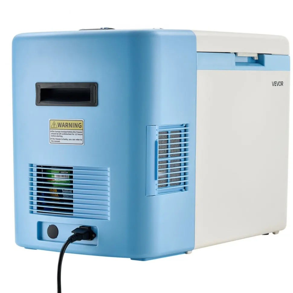 VEVOR Ultra Low Temperature Freezer, 25 L, −40 ℉ to −123 ℉ Adjustable Temp Range, with Digital Display, 304 Stainless Steel Liner, Portable Low Temperature Lab Freezer for Laboratory Samples Storage