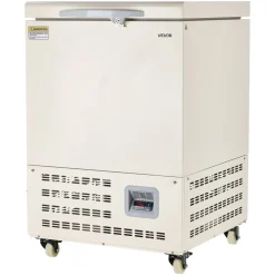 VEVOR Ultra Low Temperature Freezer, 58 L, −40℉ to −123℉ Adjustable Temp Range, with Rollers and Digital Display, 304 Stainless Steel Liner, Low Temperature Lab Freezer for Laboratory Samples Storage