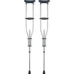 VEVOR Underarm Crutches, 13-Level Height Adjustable Underarm Walking Crutches, Lightweight Aluminum Crutches for Adults Teenager - with Soft Underarm Pad for Leg Injury Surgery Disabled, 1 Pair 300LBS