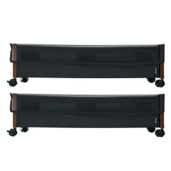 VEVOR Under Bed Storage with Wheels, 25.6 x 18.1 x 7.1 inch Underbed Containers, Underbed Shoes Organizer with Lockable Wheels, Rolling Under the Bed Storage Bins for Clothes, Shoes, Blankets, 2 Pack