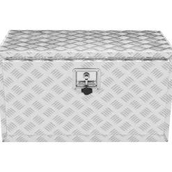 VEVOR Underbody Truck Box, 30"×17"×18" Pickup Storage Box, Heavy Duty Aluminum Diamond Plate Tool Box with Lock and Keys, Waterproof Trailer Storage Box with T-Handle Latch for Truck, Van, Trailer