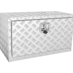 VEVOR Underbody Truck Box, 30"×14"×16" Pickup Storage Box, Heavy Duty Aluminum Diamond Plate Tool Box with Lock and Keys, Waterproof Trailer Storage Box with T-Handle Latch for Truck, Van, Trailer