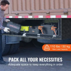 VEVOR Underbody Truck Box, 60" x 17" x 18" Pickup Storage Box, Heavy Duty Aluminum Diamond Plate Tool Box with Lock and Keys, Waterproof Trailer Storage Box with T-Handle Latch for Truck, Van, Trailer