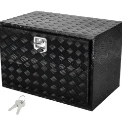 VEVOR Underbody Truck Box, 48" x 17" x 18" Pickup Storage Box, Heavy Duty Aluminum Diamond Plate Tool Box with Lock and Keys, Waterproof Trailer Storage Box with T-Handle Latch for Truck, Van, Trailer