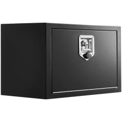 VEVOR Underbody Truck Tool Box, 24 x 12 x 14 Inch Heavy Duty Steel Trailer Storage Box with Lock & Keys, Waterproof Trailer Storage Organizer Under Body Chest with T-Handle for Truck, Van, SUV, Black
