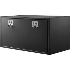VEVOR Underbody Truck Tool Box, 48 x 24 x 24 Inch Heavy Duty Steel Trailer Storage Box with Lock & Keys, Waterproof Trailer Storage Organizer Under Body Chest with T-Handle for Truck, Van, SUV, Black