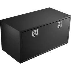 VEVOR Underbody Truck Tool Box, 48 x 24 x 24 Inch Heavy Duty Steel Trailer Storage Box with Lock & Keys, Waterproof Trailer Storage Organizer Under Body Chest with T-Handle for Truck, Van, SUV, Black
