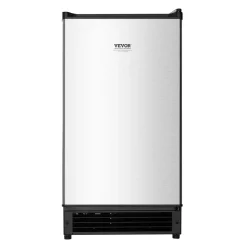 VEVOR Undercounter Built-in Ice Maker, 66 Lbs/Day Under Counter Nugget Ice Maker Machine with Reversible Door Stainless Steel, Freestanding Ice Maker for Commercial Home Kitchen, Electric Drainage