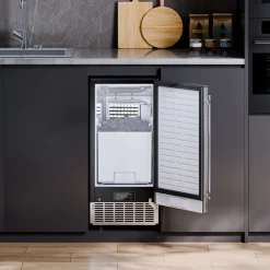 VEVOR Undercounter Built-in Ice Maker, 80 Lbs/Day Under Counter Ice Maker Machine with Drain Pump Reversible Door Stainless Steel, Freestanding Ice Maker for Commercial Home Kitchen