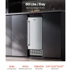 VEVOR Undercounter Built-in Ice Maker, 80 Lbs/Day Under Counter Ice Maker Machine with Reversible Door Stainless Steel, Freestanding Ice Maker for Commercial Home Kitchen, Electric Drainage