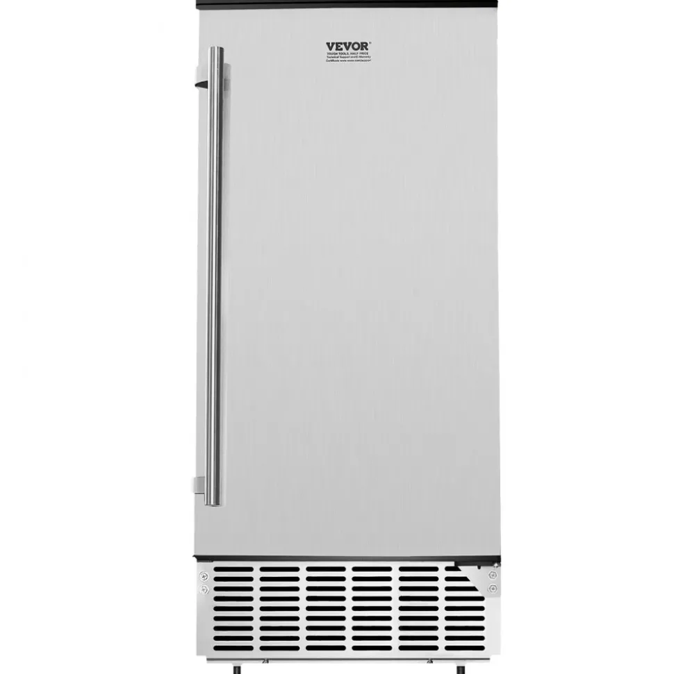 VEVOR Undercounter Built-in Ice Maker, 80 Lbs/Day Under Counter Ice Maker Machine with Reversible Door Stainless Steel, Freestanding Ice Maker for Commercial Home Kitchen, Electric Drainage
