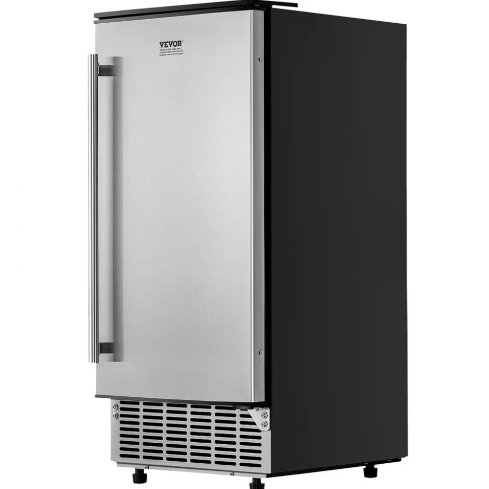 VEVOR Undercounter Built-in Ice Maker, 80 Lbs/Day Under Counter Ice Maker Machine with Reversible Door Stainless Steel, Freestanding Ice Maker for Commercial Home Kitchen, Electric Drainage