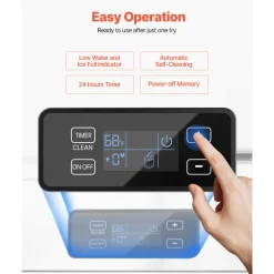 VEVOR Undercounter Built-in Ice Maker, 66 Lbs/Day Under Counter Nugget Ice Maker Machine with Drain Pump Reversible Door Stainless Steel, Freestanding Ice Maker for Commercial Home Kitchen