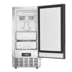VEVOR Undercounter Built-in Ice Maker, 66 Lbs/Day Under Counter Nugget Ice Maker Machine with Drain Pump Reversible Door Stainless Steel, Freestanding Ice Maker for Commercial Home Kitchen