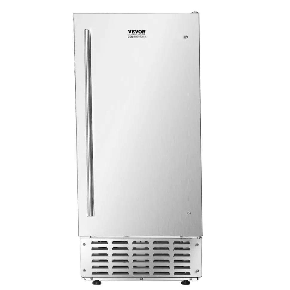 VEVOR Undercounter Built-in Ice Maker, 66 Lbs/Day Under Counter Nugget Ice Maker Machine with Drain Pump Reversible Door Stainless Steel, Freestanding Ice Maker for Commercial Home Kitchen
