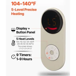 VEVOR Under Desk Space Heater,Foldble Foot Warmer Portable for Home&Office,Timer & Secure,Quiet for Legs,Ankles,Touch&Remote Control Personal Electric Wall Foot Warming Pad,Over-Heat Protection