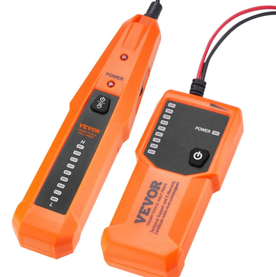 VEVOR Underground Cable Locator, 3 FT Max. Detection Depth, Wire Tracer Break Detector Finder with Earphone, 1000 FT Max.Detection Length Cable Tester for Pet Fence Buried Sprinkler Valve Irrigation