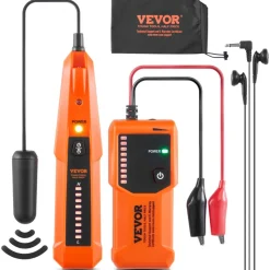 VEVOR Underground Cable Locator, 3 FT Max. Detection Depth, Wire Tracer Break Detector Finder with Earphone, 1000 FT Max.Detection Length Cable Tester for Pet Fence Buried Sprinkler Valve Irrigation