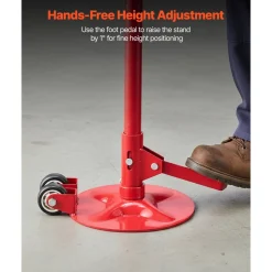 VEVOR Underhoist Support Stand, 1 Ton (2204 lbs) Capacity Under Hoist Jack Stand with Handle, Adjustable Height, Bearing Mounted Spin Handle, Self-Locking Threaded Screw, Support Vehicle Components
