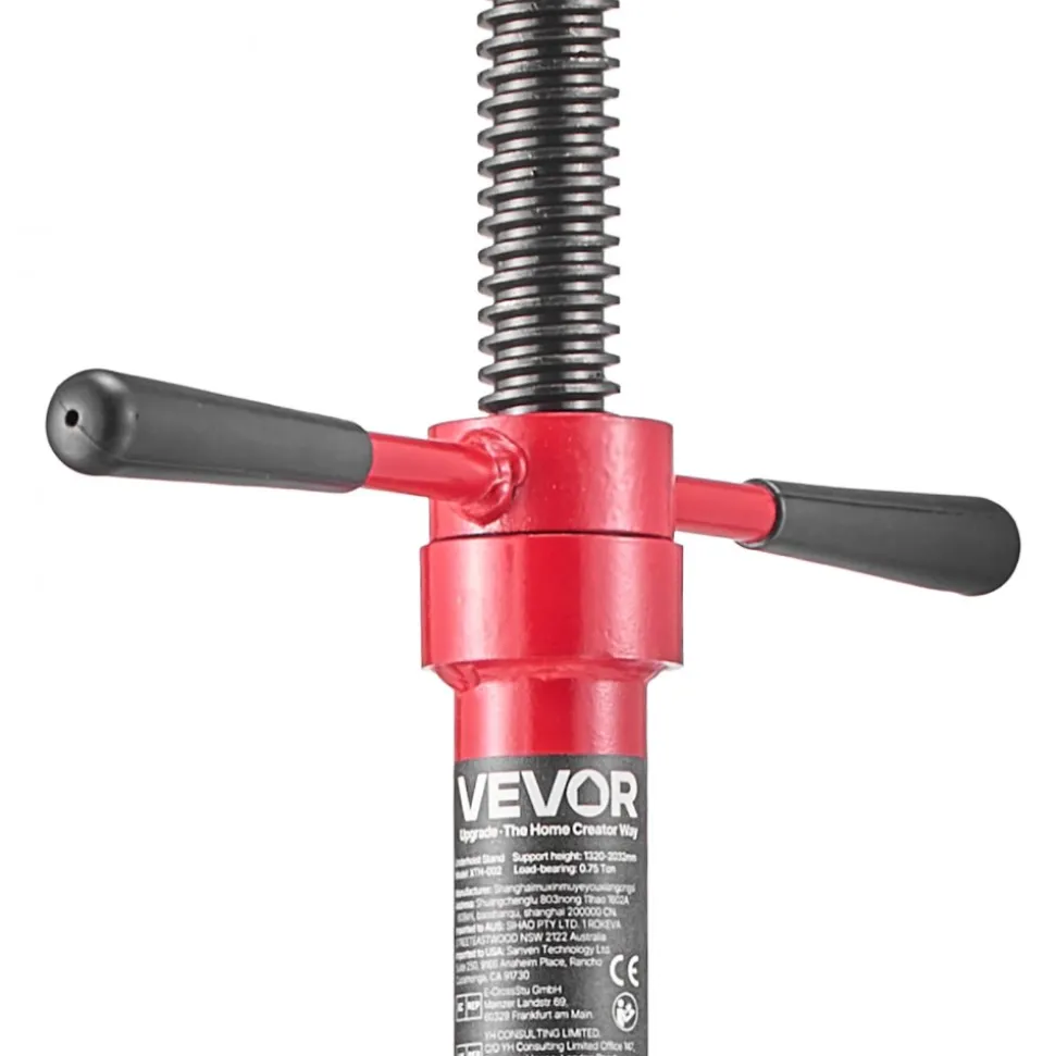 VEVOR Underhoist Support Stand, 1 Ton (2204 lbs) Capacity Under Hoist Jack Stand with Handle, Adjustable Height, Bearing Mounted Spin Handle, Self-Locking Threaded Screw, Support Vehicle Components
