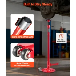 VEVOR Underhoist Support Stand, 1 Ton (2204 lbs) Capacity Under Hoist Jack Stand with Handle, Adjustable Height, Bearing Mounted Spin Handle, Self-Locking Threaded Screw, Support Vehicle Components