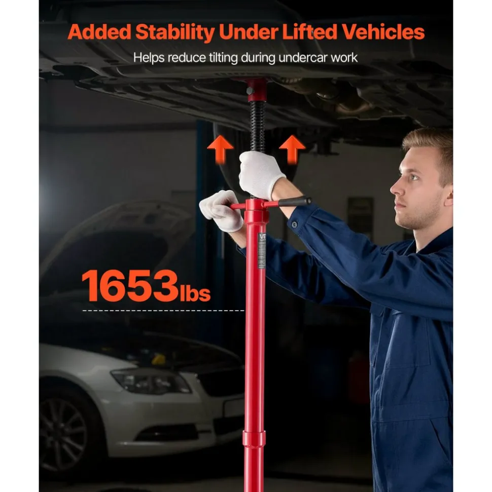 VEVOR Underhoist Support Stand, 3/4 Ton (1653 lbs) Capacity Under Hoist Jack Stand, Lifting from 54.02" to 83.86", Bearing Mounted Spin Handle, Self-Locking Threaded Screw, Support Vehicle Components