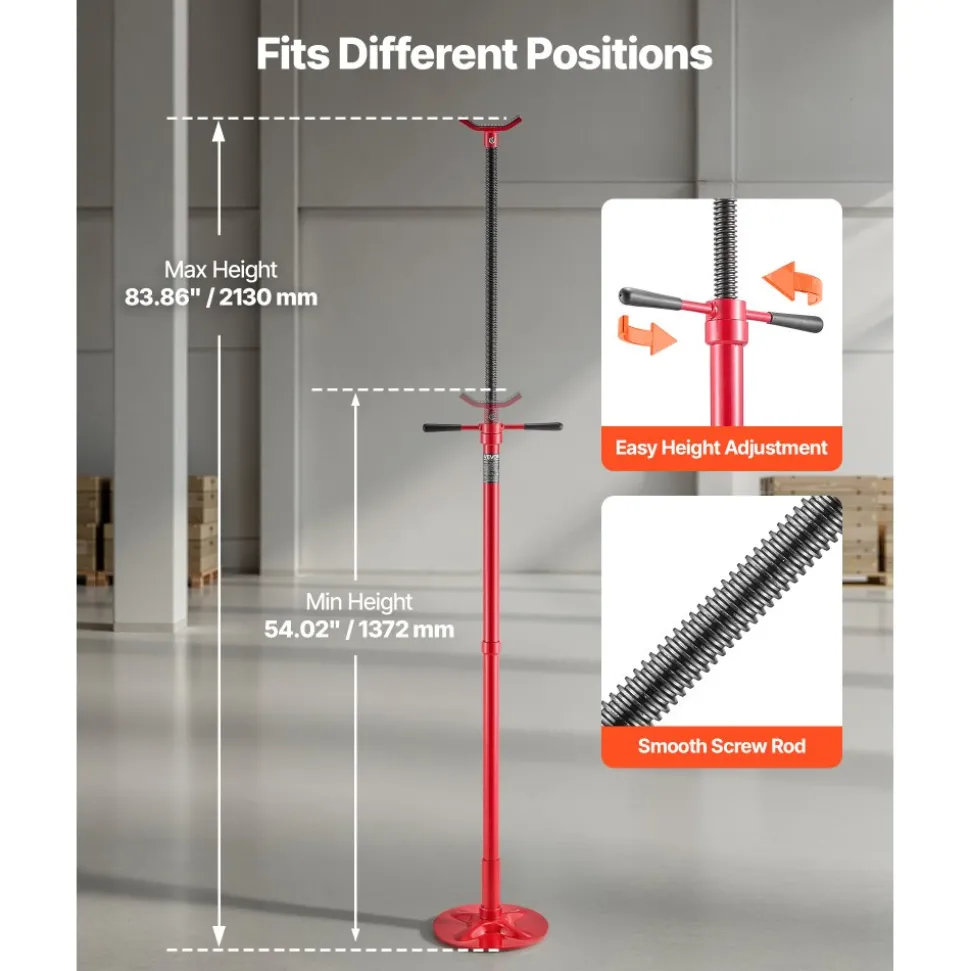 VEVOR Underhoist Support Stand, 3/4 Ton (1653 lbs) Capacity Under Hoist Jack Stand, Lifting from 54.02" to 83.86", Bearing Mounted Spin Handle, Self-Locking Threaded Screw, Support Vehicle Components