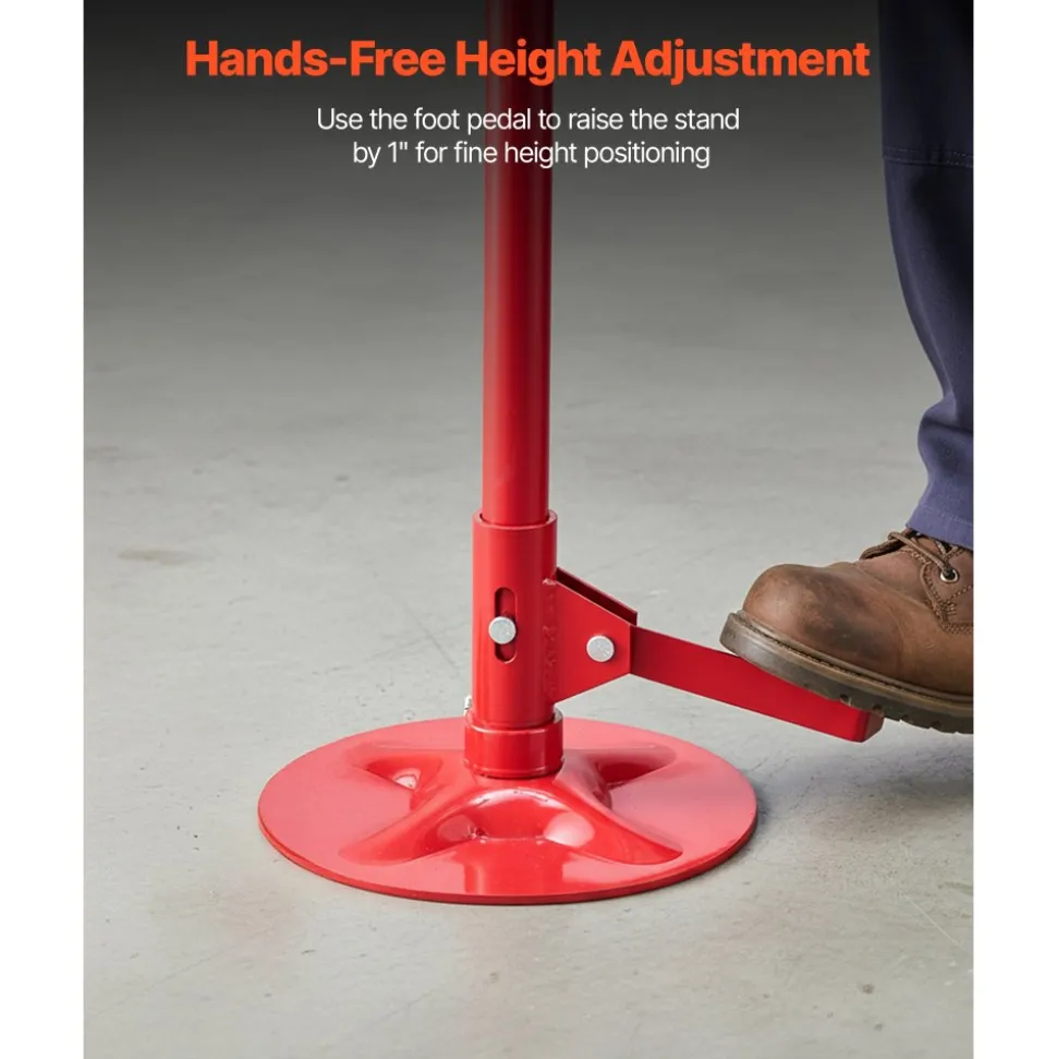 VEVOR Underhoist Support Stand, 3/4 Ton (1653 lbs) Capacity Under Hoist Jack Stand, Lifting from 51.97" to 80", Bearing Mounted Spin Handle, Foot Pedal, 12" Diameter Base, Support Vehicle Components