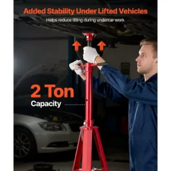 VEVOR Under Hoist Tripod Stand, 2 Ton (4409 lbs) Capacity High Lift Jack Stand Reach Underhoist Support, Lifting from 47.24