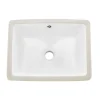 VEVOR Undermount Bathroom Sink, 20.87 x 14.76 Inch Rectangular White Ceramic Vessel Sink with Overflow Hole, Under Counter Drop in Modern Lavatory Vanity Bath Wash Bowl Basin, Rectangle Small Space