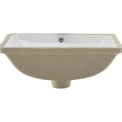 VEVOR Undermount Bathroom Sink, 20.28 x 15.16 Inch Rectangular White Ceramic Vessel Sink with Overflow Hole, Under Counter Drop in Modern Lavatory Vanity Bath Wash Bowl Basin, Rectangle Small Space
