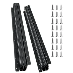 VEVOR Undermount Drawer Slides, 32 inch, Full Extension Ball Bearing Under Stair Cabinet Rails, 260 LB Load Capacity Heavy Duty Bottom Stair Cabinet Glides Track Runners,for DIY Replacement, Black