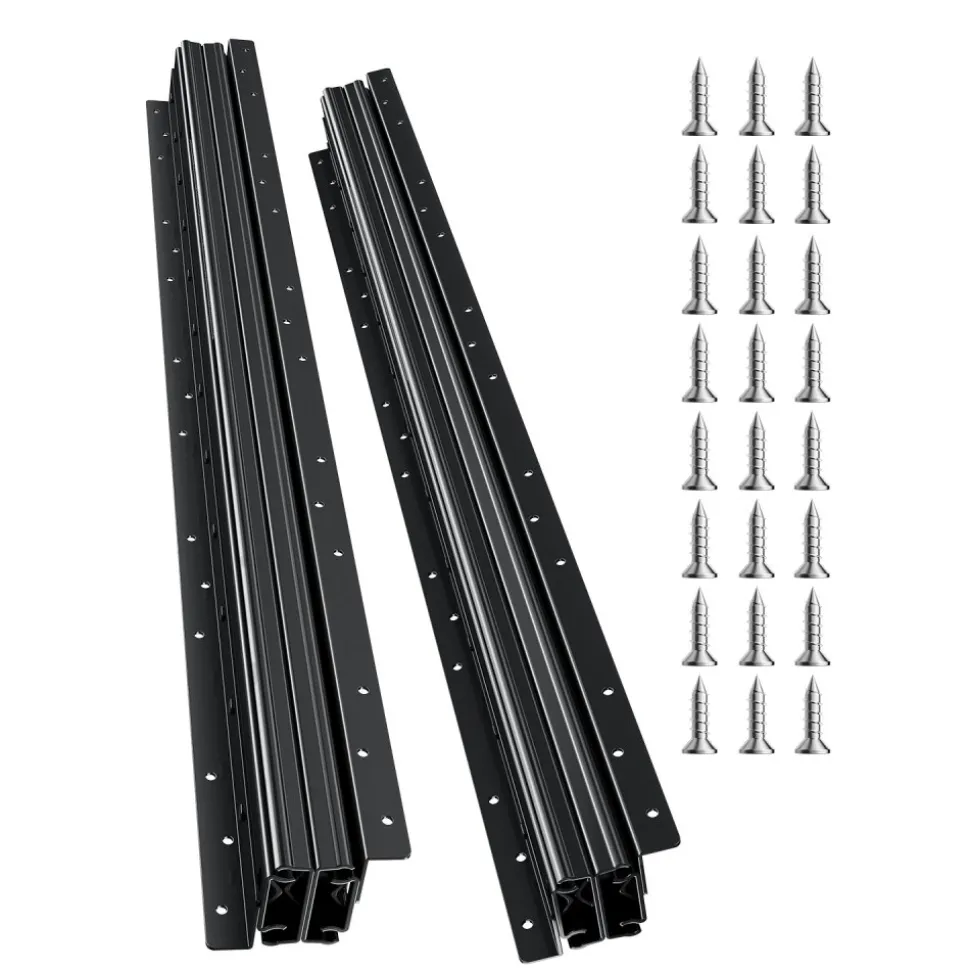 VEVOR Undermount Drawer Slides, 32 inch, Full Extension Ball Bearing Under Stair Cabinet Rails, 260 LB Load Capacity Heavy Duty Bottom Stair Cabinet Glides Track Runners,for DIY Replacement, Black