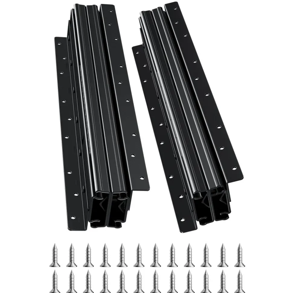 VEVOR Undermount Drawer Slides, 16 inch, Full Extension Ball Bearing Under Stair Cabinet Rails, 260 LB Load Capacity Heavy Duty Bottom Stair Cabinet Glides Track Runners,for DIY Replacement, Black