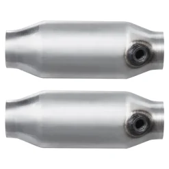 VEVOR Universal Catalytic Converter, 2.5 Inch Inlet/Outlet, 2 Pack High Flow Car Catalytic Converter with O2 Port, Direct Replacement, Stainless Steel Material, for Quick Exhaust Gas Purification