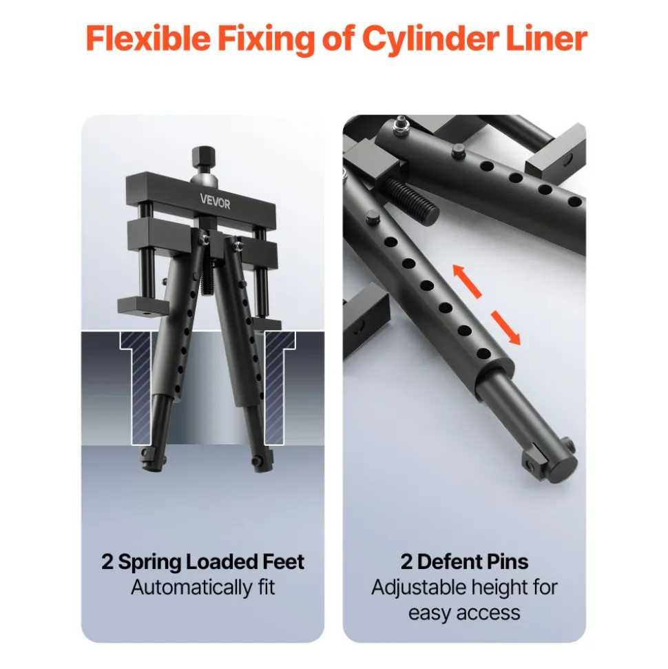 VEVOR Universal Cylinder Liner Puller Assembly, Used for Mack Cummins Cat on Wet Liner from 3-7/8 in to 6-1/4 in Bore, Diesel Engine Cylinder Liner Removal Tool, Replace PT-6400-C, M50010-B, 3376015