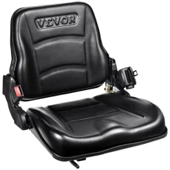 VEVOR Universal Forklift Seat, Fold Down Tractor Seat with Adjustable Angle Back, Micro Switch and Retractable Seatbelt, 6.3-13.4 inch Slot Forklift Seat for Tractor Loader Excavator