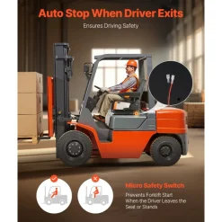 VEVOR Universal Forklift Seat,Tractor Seat with Adjustable Angle Back, Micro Switch and Seatbelt,Wrap-around Forklift Seat for Tractor Loader Excavator